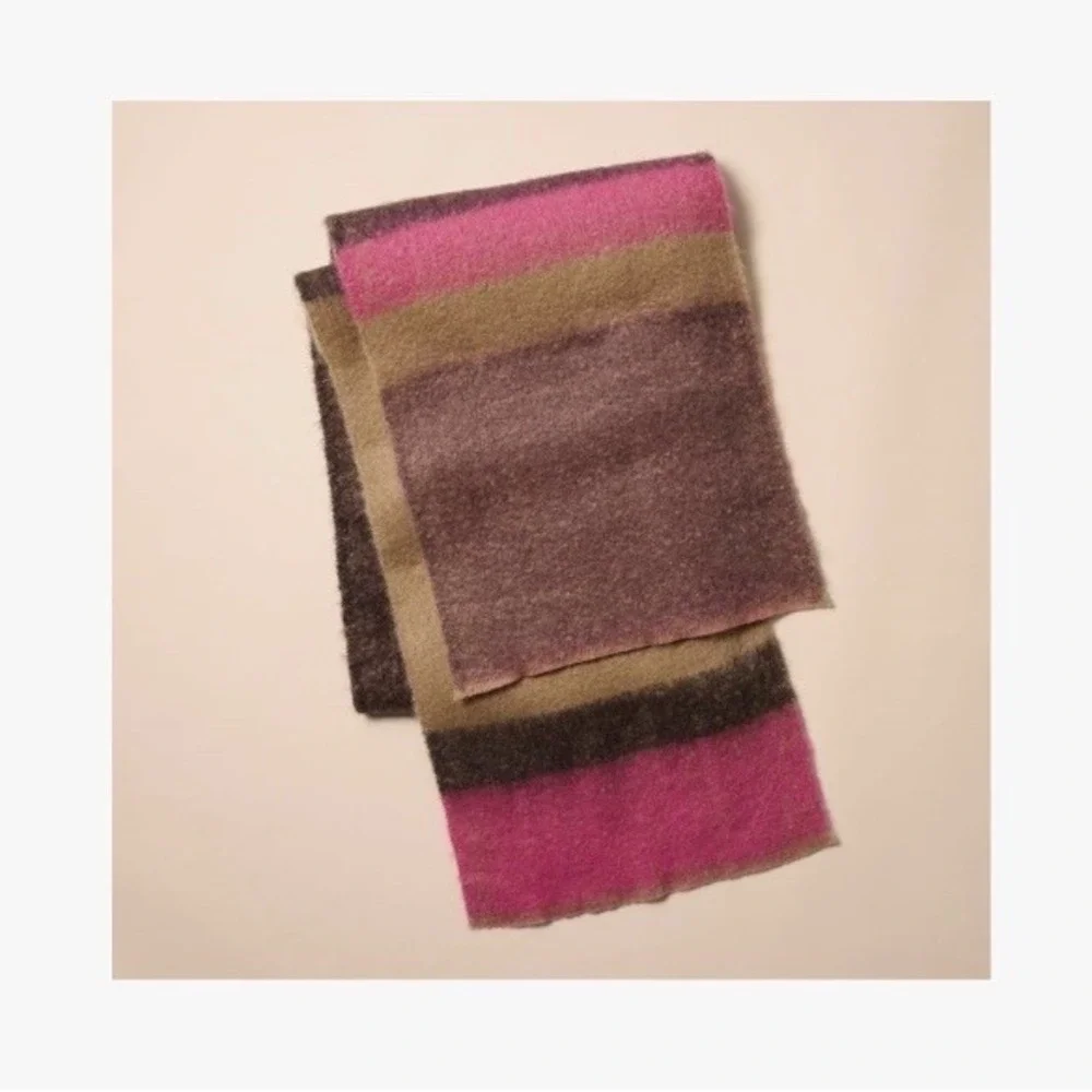 Amazon Essentials Scarf Shawl Womens OS Brown Pink NWT Textured C538